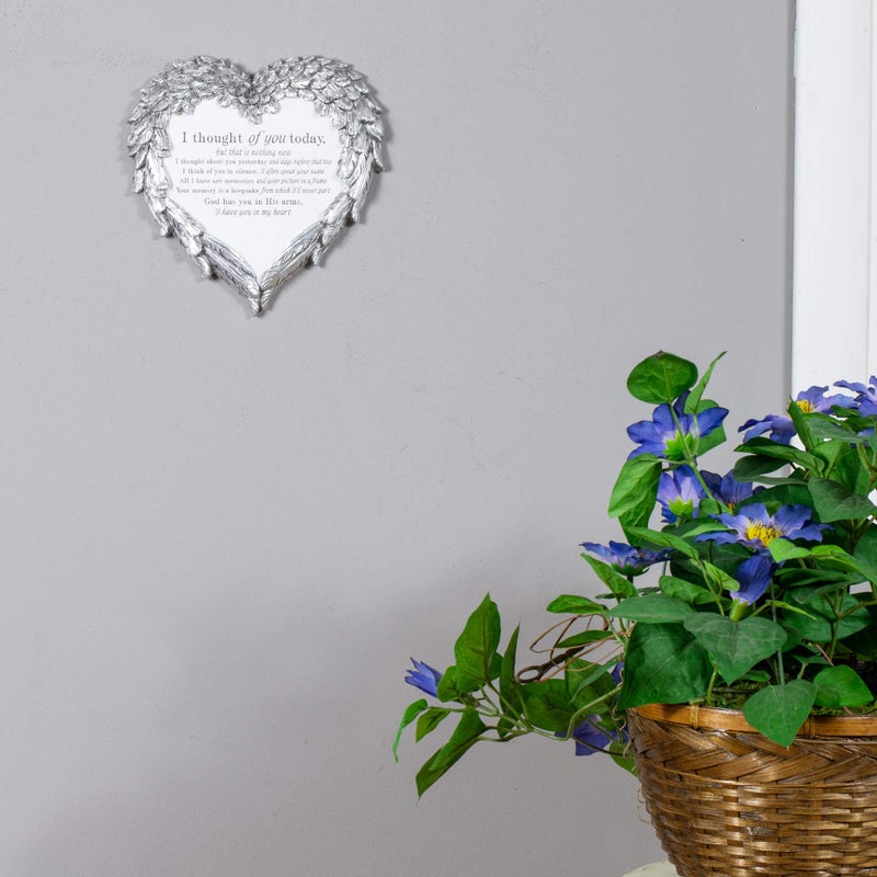 Dicksons Thought of You Ornate Heart Wings 8 inch Metal Outdoor Decorative Garden Stone - Image 2